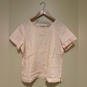 Orvis Light Pink Linen Blend Short Sleeve Tee Size M
